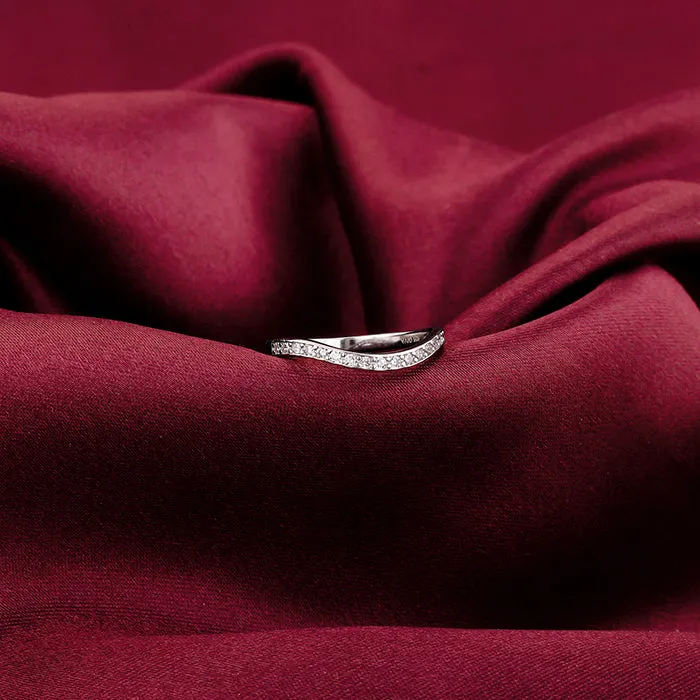 Silver Wave Curve Ring Giva