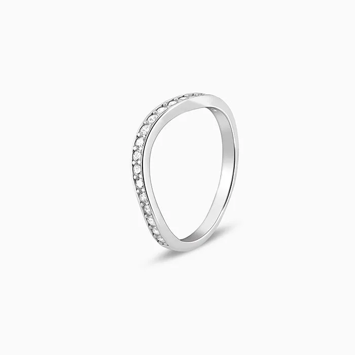 Silver Wave Curve Ring Giva