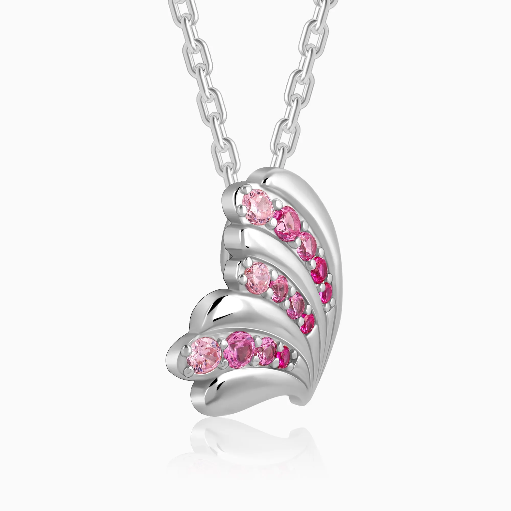 Silver Waveshell Pendant With Link Chain Giva