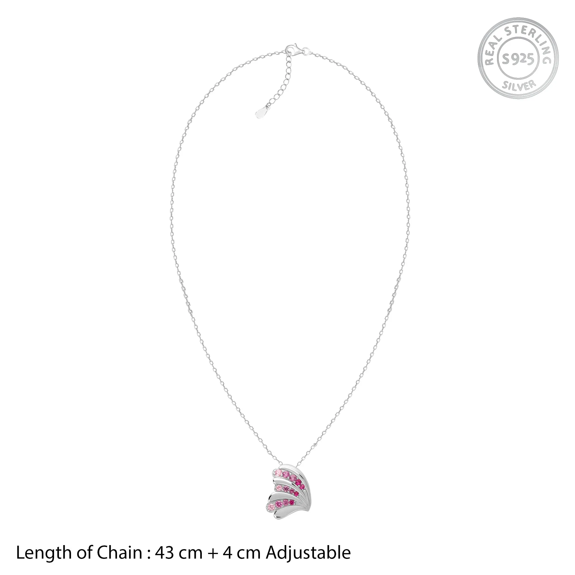 Silver Waveshell Pendant With Link Chain Giva