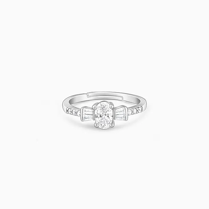 Silver Winged Oval Ring Giva