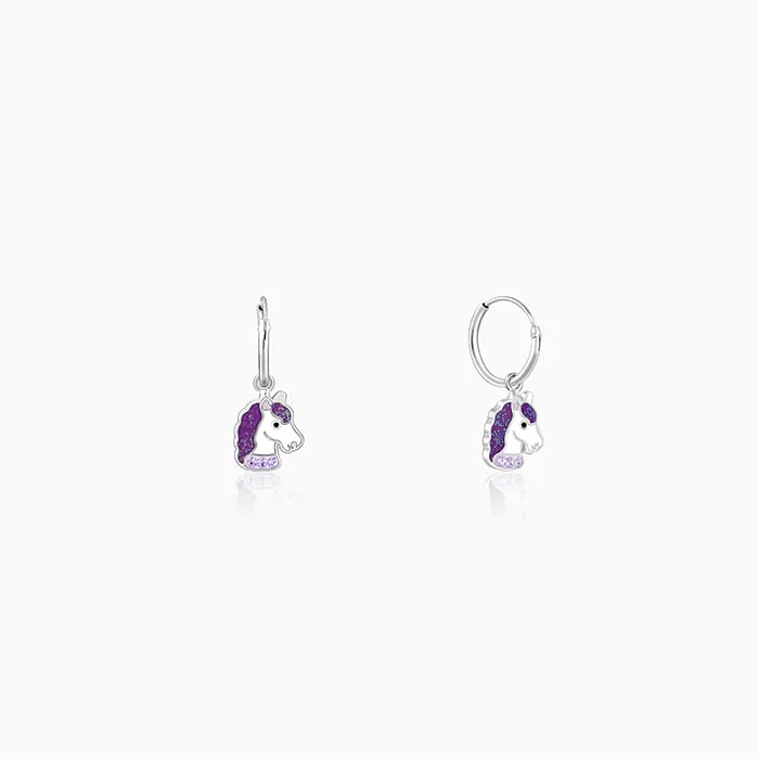 Silver Wishful Unicorn Kids Hoop Earrings (4-12 yrs) Giva