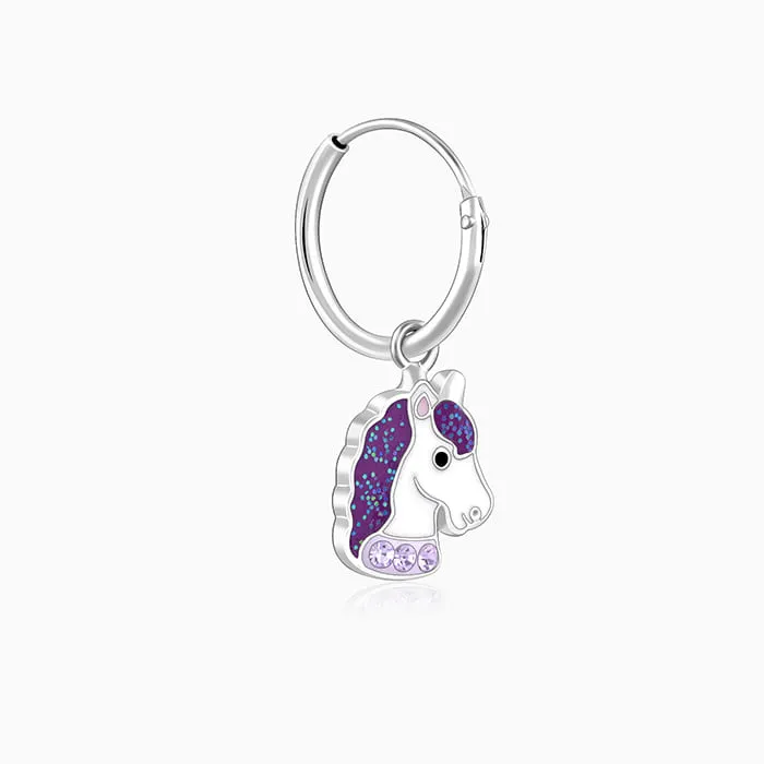 Silver Wishful Unicorn Kids Hoop Earrings (4-12 yrs) Giva