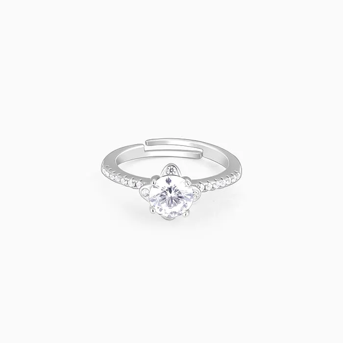 Silver Zircon Arabesque Ring Giva