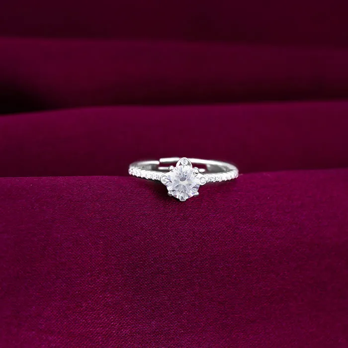 Silver Zircon Arabesque Ring Giva