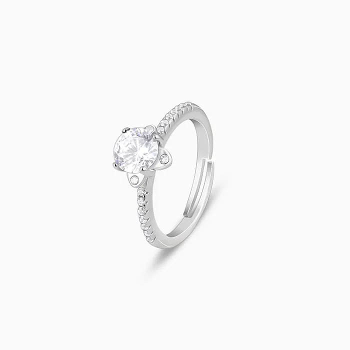 Silver Zircon Arabesque Ring Giva