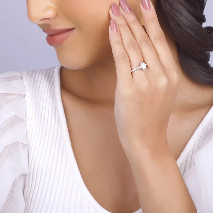 Silver Zircon Arabesque Ring Giva