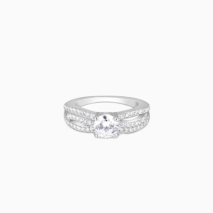 Silver Zircon Bal Masque Ring Giva