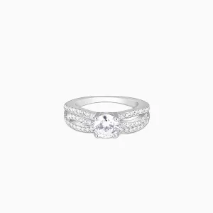 Silver Zircon Bal Masque Ring Giva