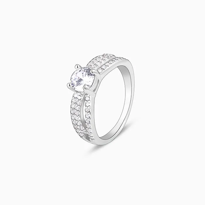 Silver Zircon Bal Masque Ring Giva
