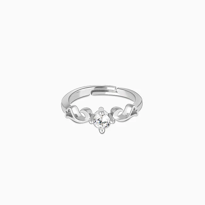 Silver Zircon Beachy Waves Ring Giva