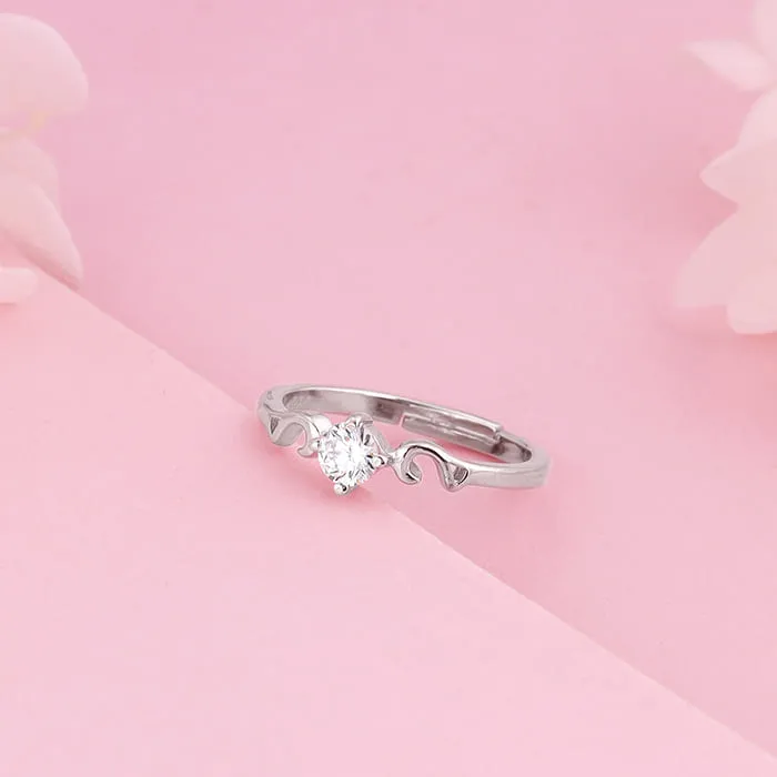Silver Zircon Beachy Waves Ring Giva