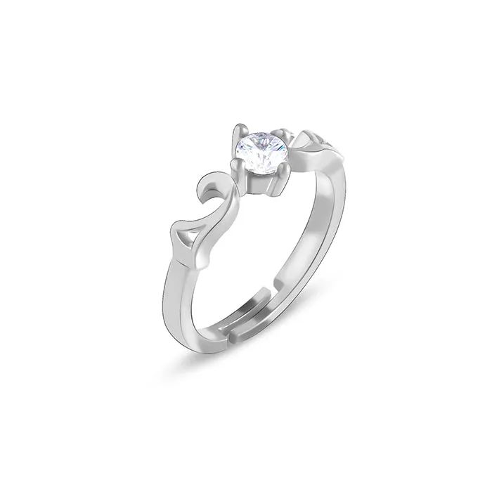 Silver Zircon Beachy Waves Ring Giva