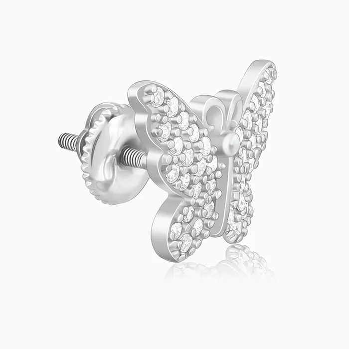 Silver Zircon Butterfly Studs Giva