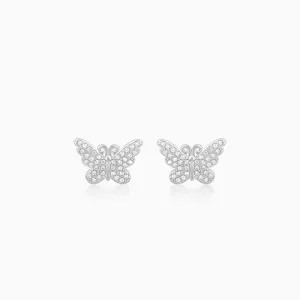 Silver Zircon Butterfly Studs Giva