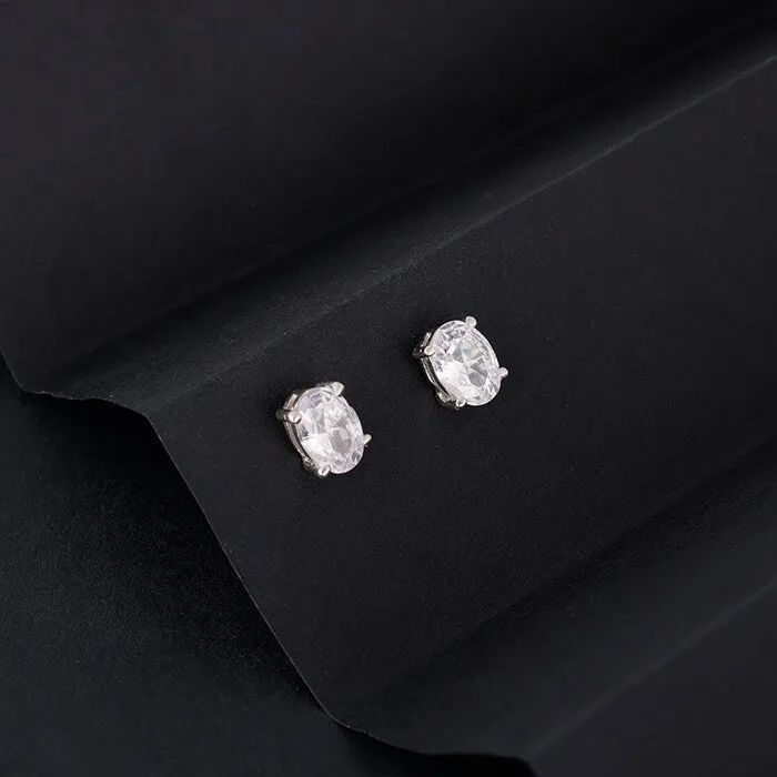 Silver Zircon Classic Stud Earrings Giva