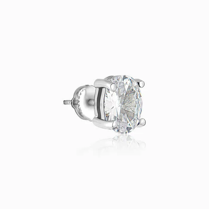 Silver Zircon Classic Stud Earrings Giva