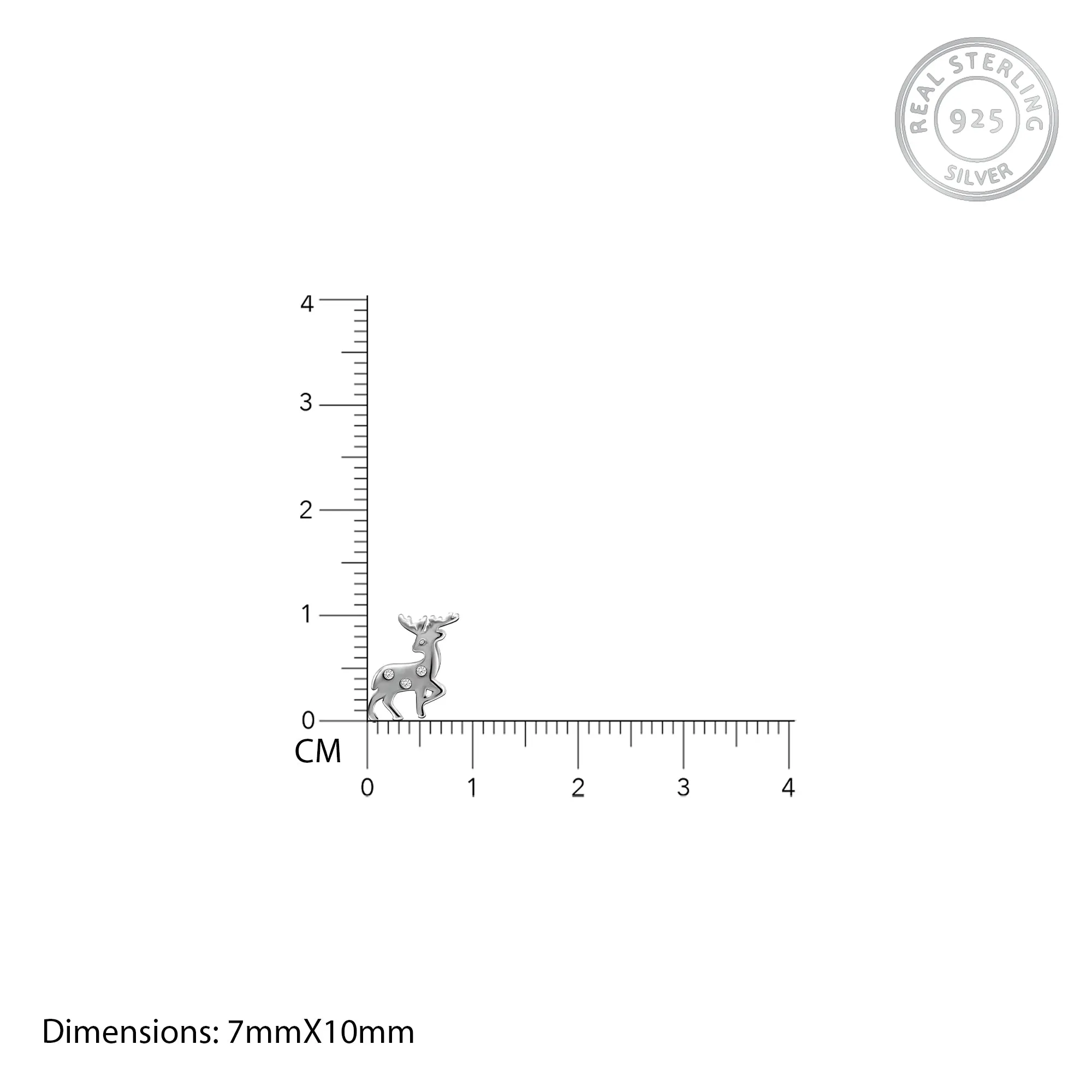 Silver Zircon Deer Stud Earrings Giva