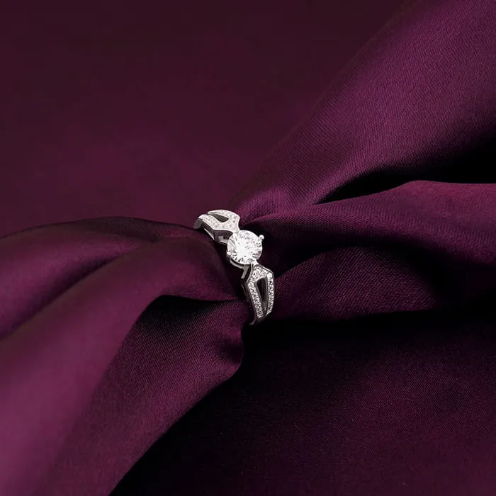 Silver Zircon Elegant Loop Ring Giva