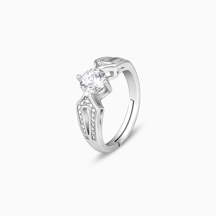 Silver Zircon Elegant Loop Ring Giva