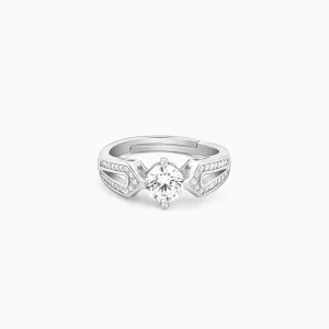 Silver Zircon Elegant Loop Ring Giva