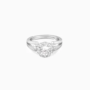 Silver Zircon Loop Ring Giva