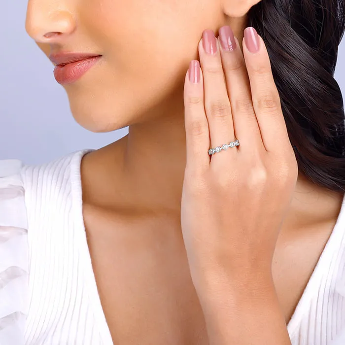 Silver Zircon Melange Ring Giva