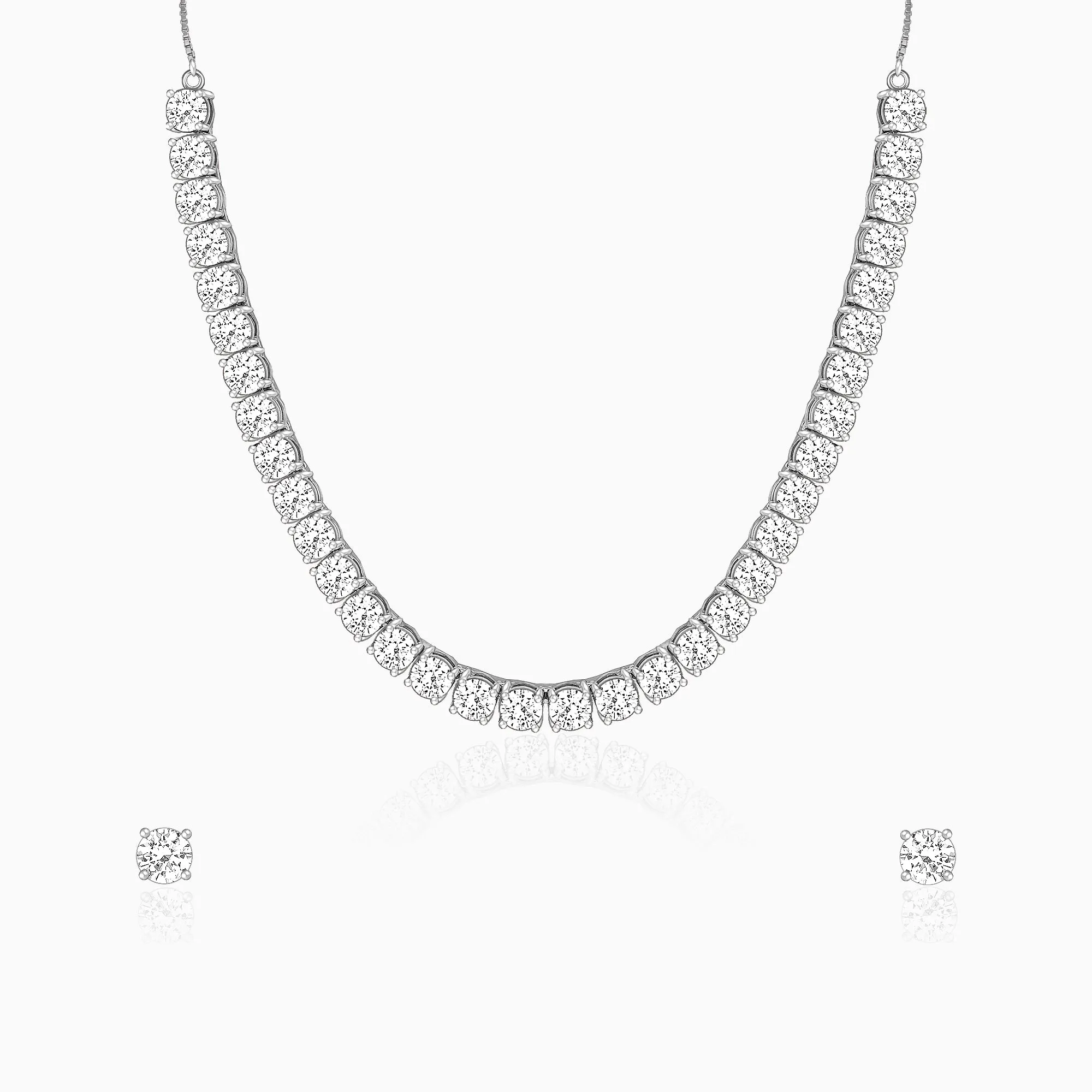 Silver Zircon Solitaire Set Giva