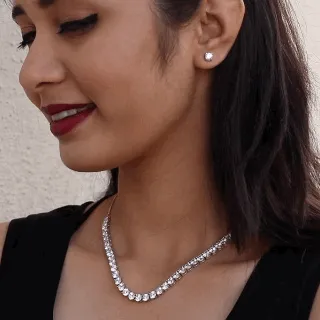 Silver Zircon Solitaire Set Giva
