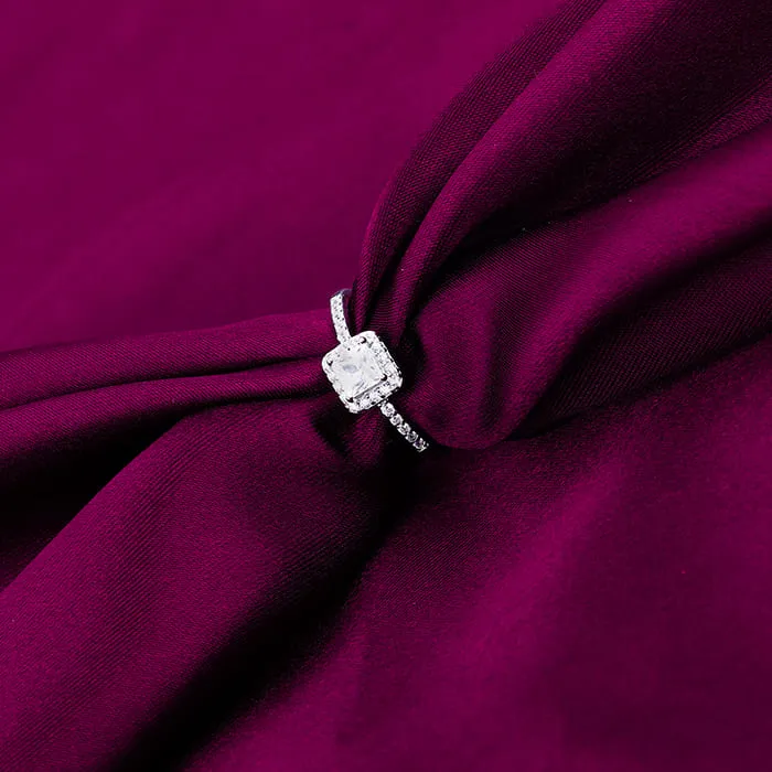 Silver Zircon Squared Beauty Ring Giva