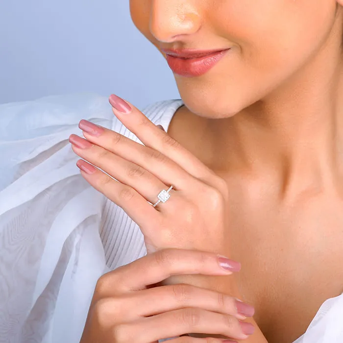 Silver Zircon Squared Beauty Ring Giva