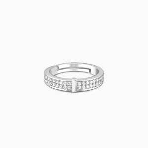 Silver Zircon Studded Bling Ring Giva