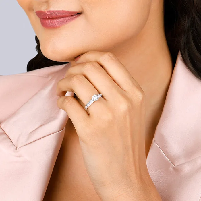 Silver Zircon Studded Grace Ring Giva