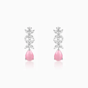 Silver Zircon Studded Magical Drop Earrings Giva
