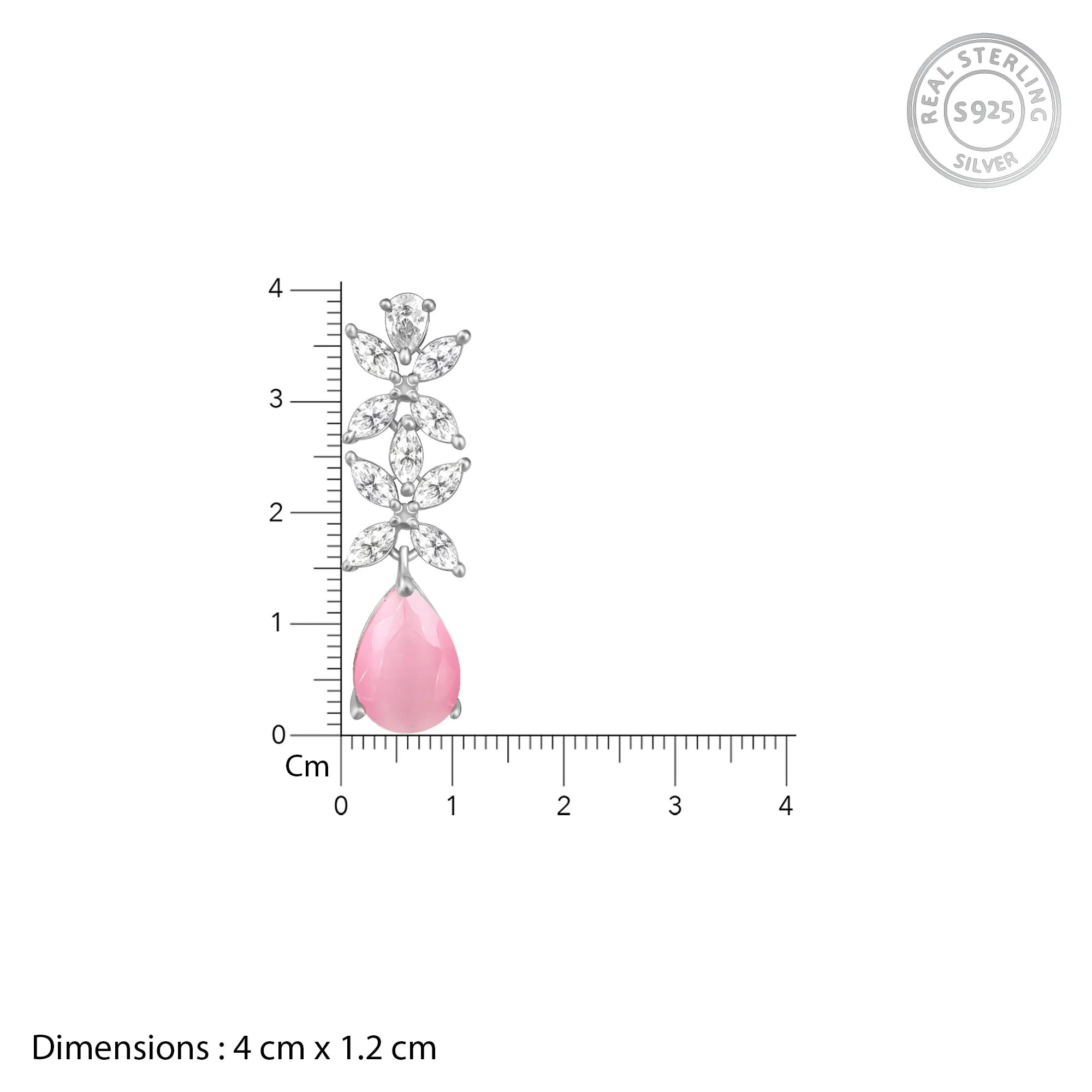 Silver Zircon Studded Magical Drop Earrings Giva
