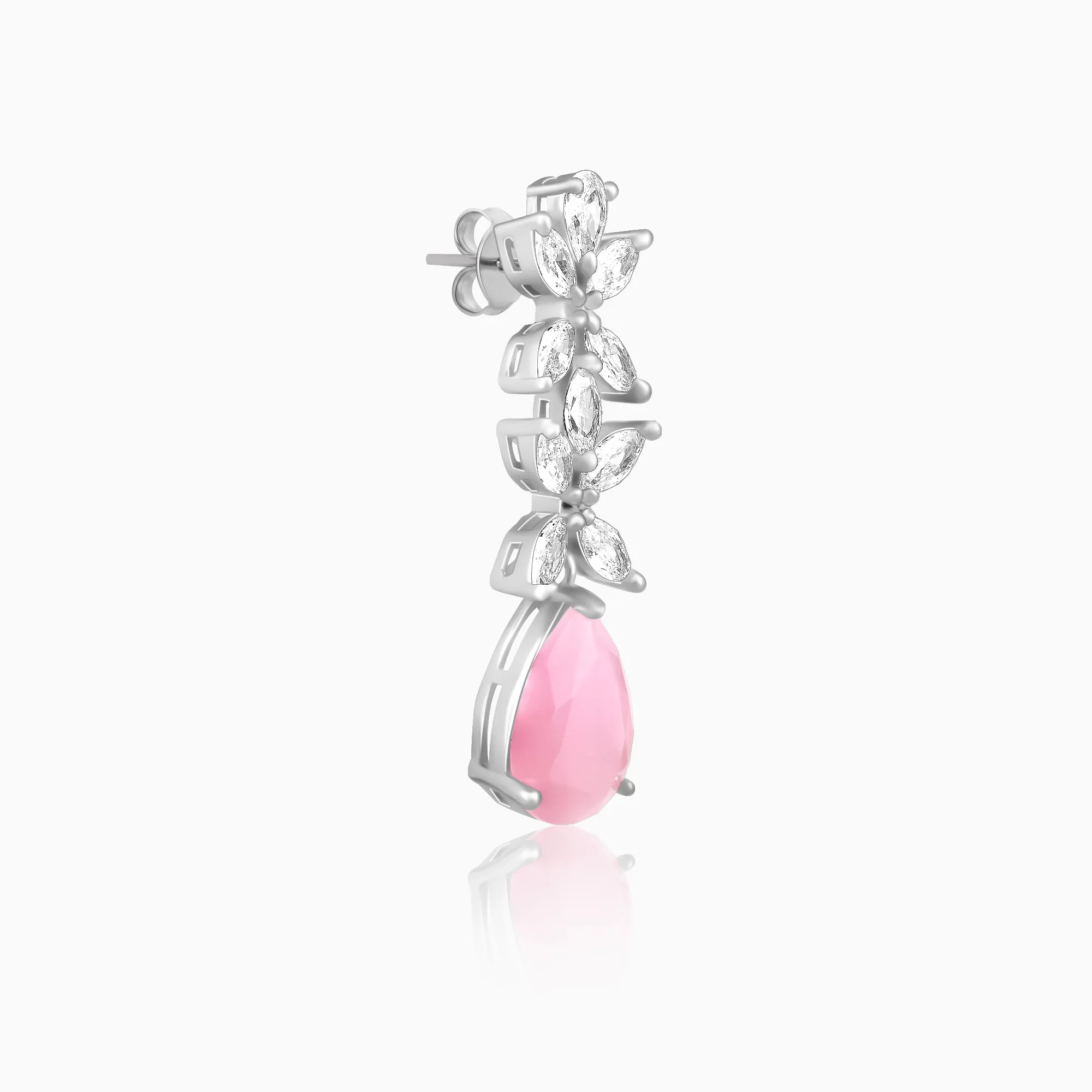 Silver Zircon Studded Magical Drop Earrings Giva