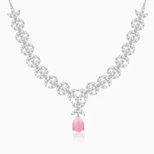 Silver Zircon Studded Magical Drop Necklace Giva