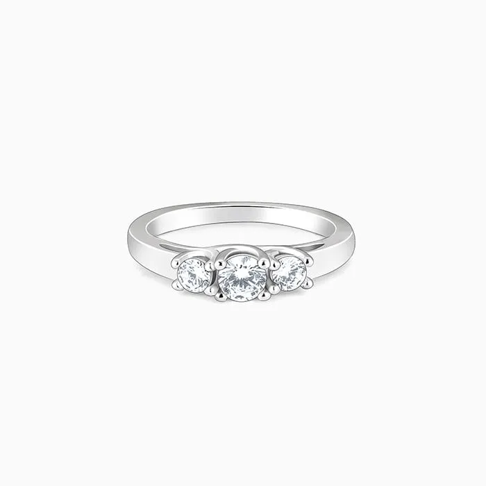Silver Zircon Trilogy of Love Ring Giva