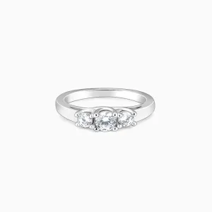 Silver Zircon Trilogy of Love Ring Giva