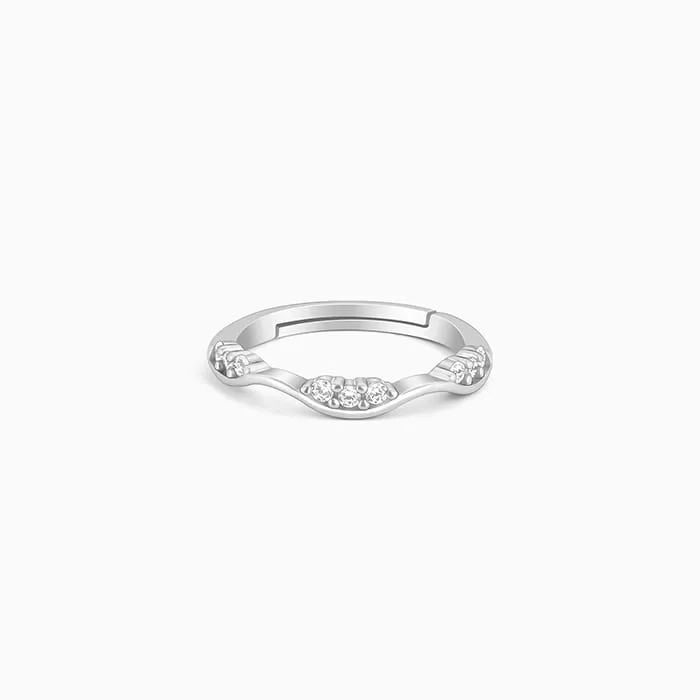 Silver Zircon Tune of Wave Ring Giva