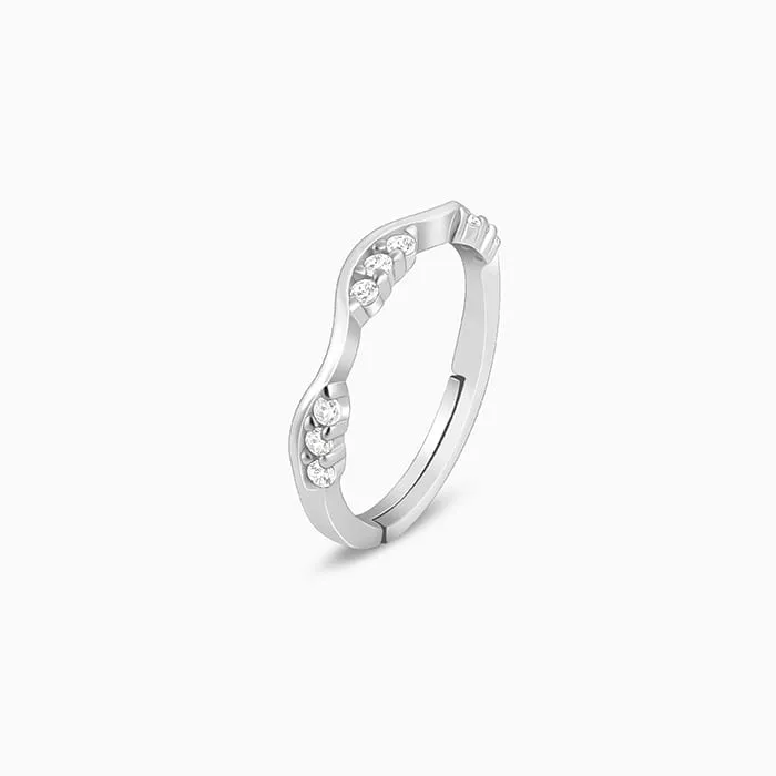 Silver Zircon Tune of Wave Ring Giva