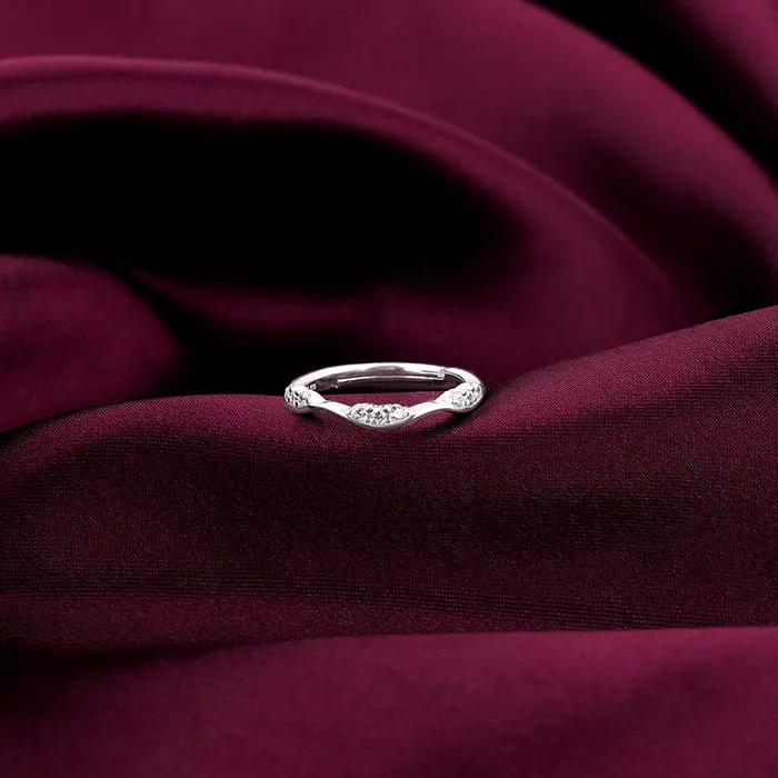 Silver Zircon Tune of Wave Ring Giva