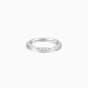 Silver Zircon Tune of Wave Ring Giva