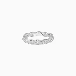 Silver Zircon Wave Entwined Ring Giva