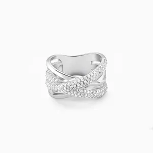Silver Zircon Weave Ring Giva
