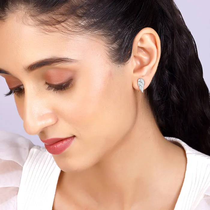 Silver Zircon Wing It Earrings Giva