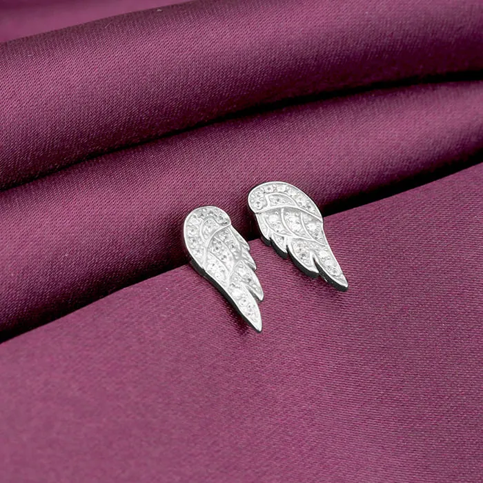 Silver Zircon Wing It Earrings Giva