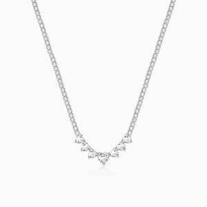 Silver Zirconia Heart Necklace Giva