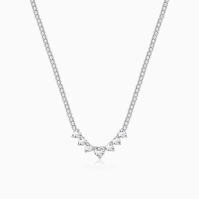 Silver Zirconia Heart Necklace Giva