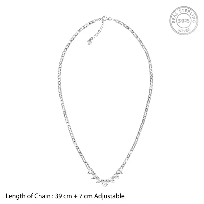 Silver Zirconia Heart Necklace Giva